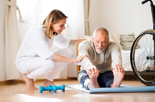 ejercicios con cuidadoras de adulto mayor